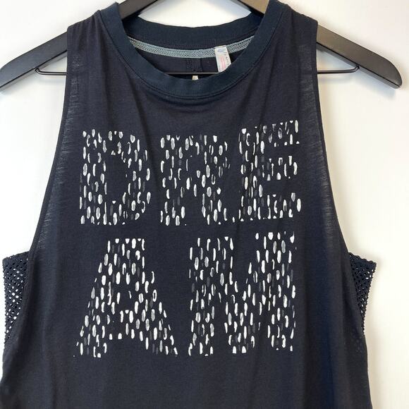 Free People FP Movement XS DREAM Split Back High Neck Tank Top Black - Picture 2 of 10